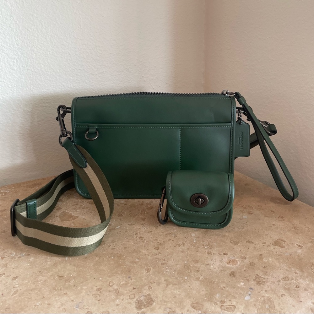 Coach Heritage Leather Crossbody Bag & Bag Charm - Picture 4 of 15